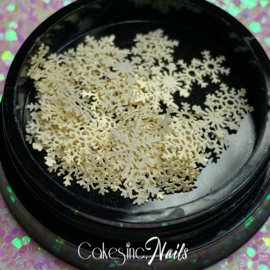 Glitter.Cakey - Creamy/Beige Snowflakes Slices