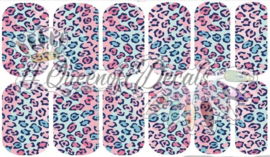 Queen of Decals - Baby Blue & Pink Leopard Print 'NEW RELEASE'