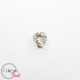 Glitter.Cakey - Silver Clear Rotation Heart Charm