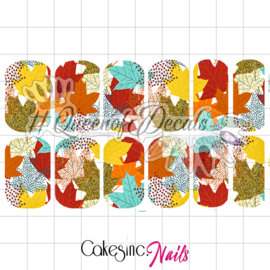 Queen of Decals - Multi Coloured Leaf Mix