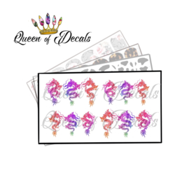 Queen of Decals - Ombré Dragons 'NEW RELEASE'