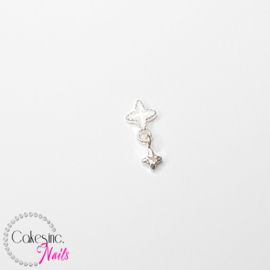 Glitter.Cakey - Silver White Star Charm