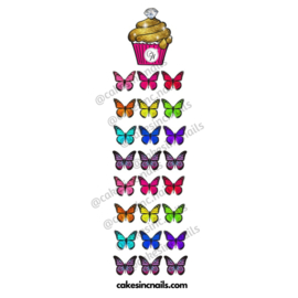 CakesInc.Nails - Large Summer Butterflies 'NAIL DECALS'