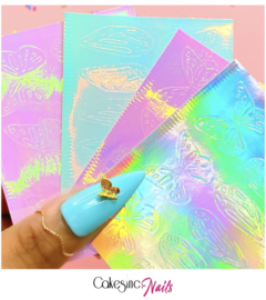 Glitter.Cakey - Holo Mixed Butterflies Stickers '16 PCS SET'