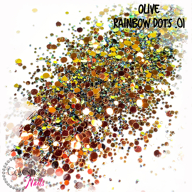 Glitter.Cakey - Olive 'RAINBOW DOTS .01'
