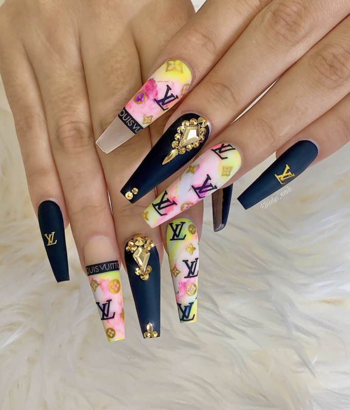 Louis Vuitton Black Nail Art Stickers