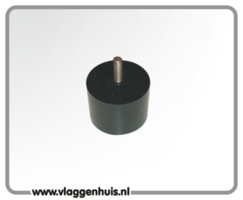 Adaptor zwart met M8 schroefdraad 60 mm