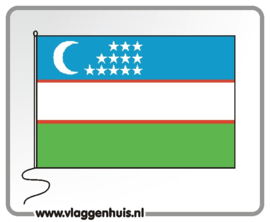 Tafelvlag Oezbekistan 10x15 cm