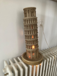 Antieke Albasten Lamp Toren van Pisa Italie groot exemplaar