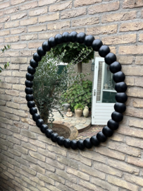 Nieuwe Handcraft Wooden Mirror/Spiegel Uniek diameter 90 cm