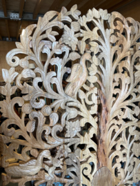 Houtsnijwerk Levensboom Mangohout Handgemaakt India