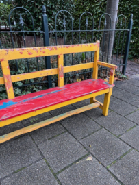 Antiek Schoolbankje/Kinderbankje afkomstig uit India