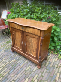 Antiek Mahonie Houten Biedermeier Kastje