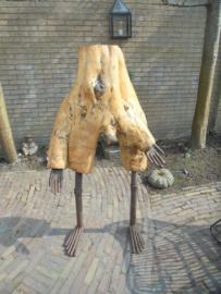 Sculptuur Boomstronk Man hout/ijzer gesigneerd