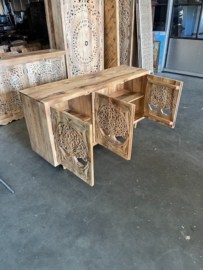 Dressoir Houtsnijwerk Ibiza/Boho uniek exemplaar