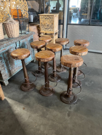 Industriele Necchi barkrukken metaal zitting Leer