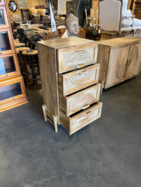 Unieke Ladenkast Ibiza/Boho Hout met Webbing Nieuw