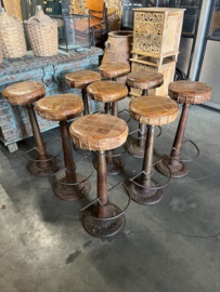 Industriele Necchi barkrukken metaal zitting Leer