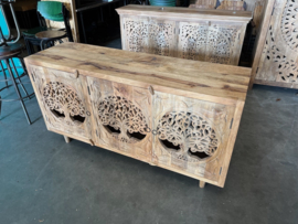 Dressoir Houtsnijwerk Ibiza/Boho uniek exemplaar