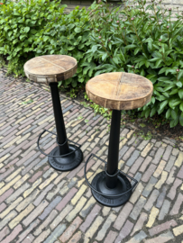 Industriele Necchi barkrukken metaal zitting Leer Nubuck