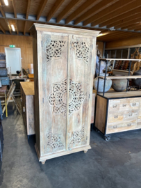 Handgesneden Kast uit India Uniek exemplaar Ibiza/Boho Nieuw