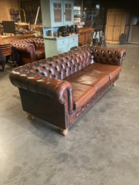 Originele Engelse Leren Chesterfield Bank zware kwaliteit