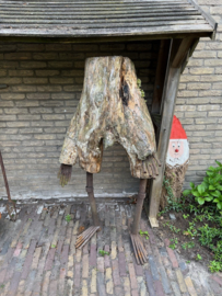 Sculptuur Boomstronk Man hout/ijzer gesigneerd zeer Uniek