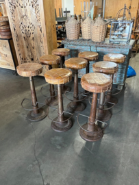 Industriele Necchi barkrukken metaal zitting Leer