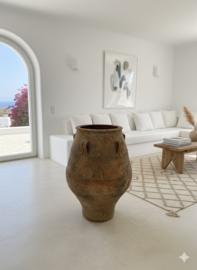 Antieke Spaanse Kruik Terracotta 18e Eeuws Uniek Exemplaar