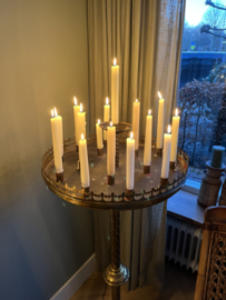 Zeer Unieke Antieke Franse Kerk Kandelaar met Fleur de Lis