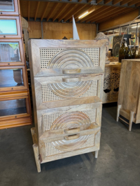 Unieke Ladenkast Ibiza/Boho Hout met Webbing Nieuw