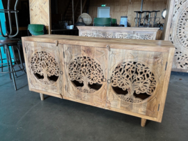 Dressoir Houtsnijwerk Ibiza/Boho uniek exemplaar