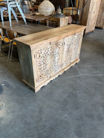Dressoir Houtsnijwerk Ibiza/Boho pracht exemplaar