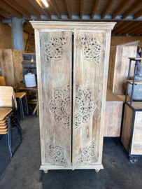Handgesneden Kast uit India Uniek exemplaar Ibiza/Boho Nieuw