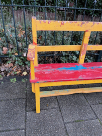 Antiek Schoolbankje/Kinderbankje afkomstig uit India