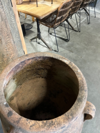 Antieke Spaanse Kruik Terracotta 18e Eeuws Uniek Exemplaar