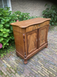 Antiek Mahonie Houten Biedermeier Kastje