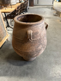 Antieke Spaanse Kruik Terracotta 18e Eeuws Uniek Exemplaar