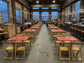 Oude Franse inklapbare Cafe tafels/bistrotafels