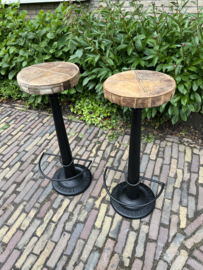 Industriele Necchi barkrukken metaal zitting Leer Nubuck