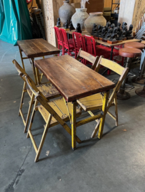 Oude inklapbare Cafe tafels/bistrotafels/eettafels origineel