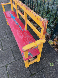 Antiek Schoolbankje/Kinderbankje afkomstig uit India