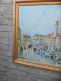 Fraai schilderij Piazza Navona in Rome