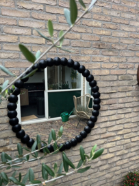 Nieuwe Handcraft Wooden Mirror/Spiegel Uniek diameter 90 cm