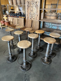 Industriele Necchi barkrukken metaal zitting Hout