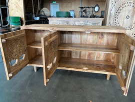 Dressoir Houtsnijwerk Ibiza/Boho uniek exemplaar