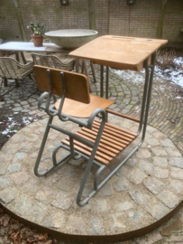 Unieke Vintage Schoolbank voor Juffrouw/Meester