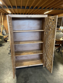 Handgesneden Kast uit India Uniek exemplaar Ibiza/Boho Nieuw