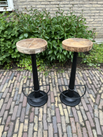 Industriele Necchi barkrukken metaal zitting Leer Nubuck