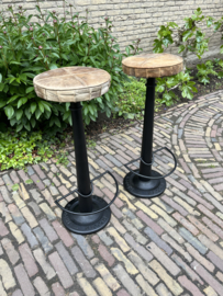Industriele Necchi barkrukken metaal zitting Leer Nubuck